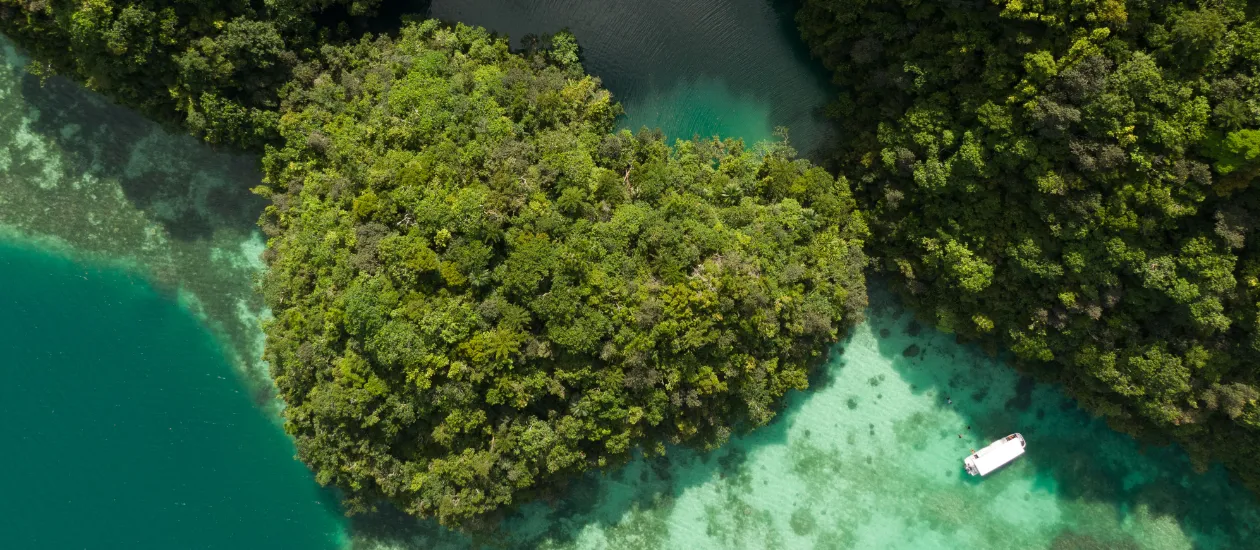 Aerial photo of Milky Way Lagoon in Palau