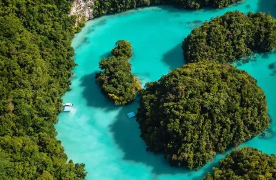Milky Way Lagoon aerial photo in Palau